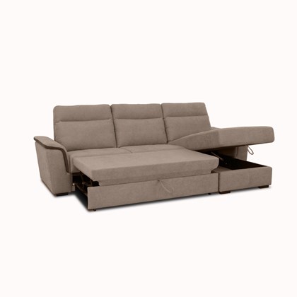 2-Seater Sofa Bed with CHL Right - Stone (BET 003)