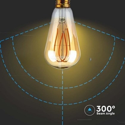 Led Bulb 4.8W Filament E27 ST64 Amber