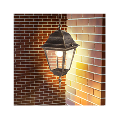 Riga IP44 Suspended Lantern – Antique Brass
