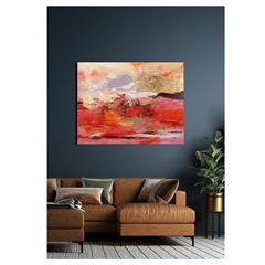 Composition in Red and Gold Acryl Painting 115X150 cm