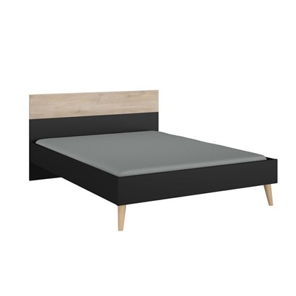 Oslo Bed with Slats Matt Black Oak 160x200cm