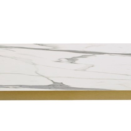 Tabletop Laminate Marble Carrara Effect & Gold Edge