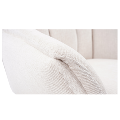 Swivel Dining Chair – White Fabric