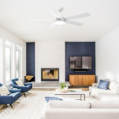 White Ceiling Fan with Light