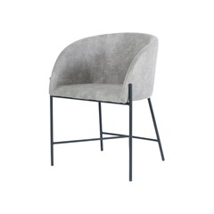 Dining Chair - Light Grey Microfiber