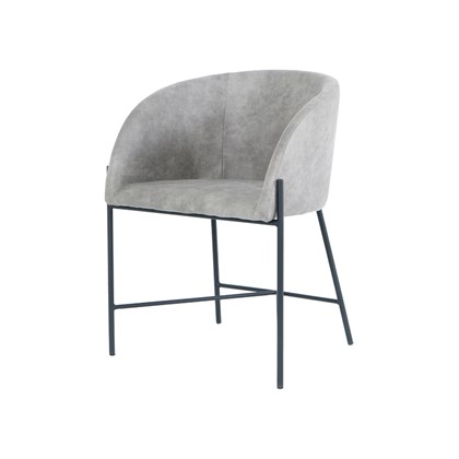 Dining Chair - Light Grey Microfiber