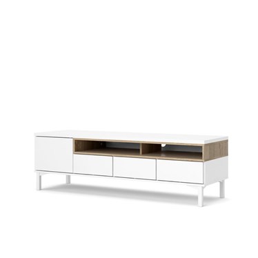 Roomers TV Stand White Oak