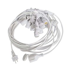 LED String Light With Euro Plug And WP Socket E27 IP44 White Body