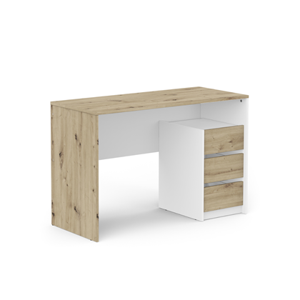 Harisson 3 Drawer Desk – Artisan Oak & Matt White