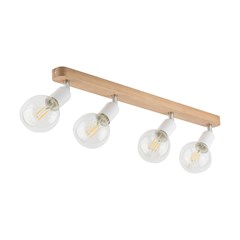 Ceiling Lamp Simply Wood 4 Panels E27 15W White