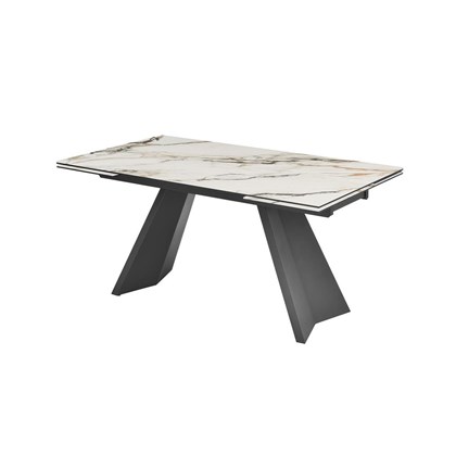 Dining Table Extendable 180-260(40+40)x90x76 cm - Ceramic White