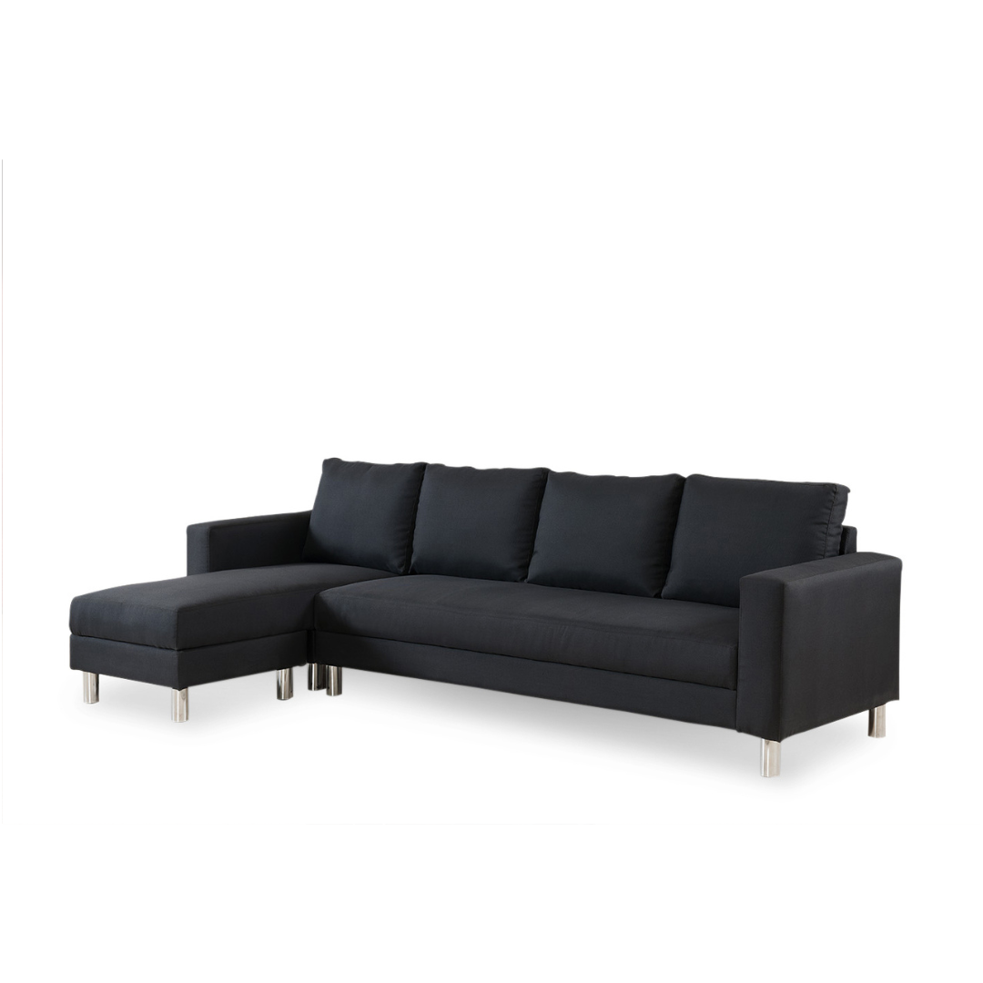 Corner Sofa 3-Seater Black