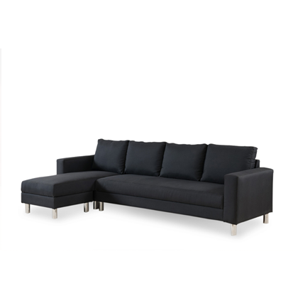 Corner Sofa 3-Seater Black