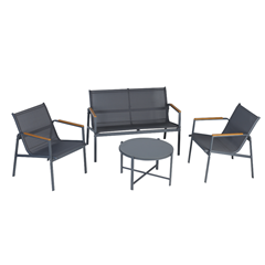 Garden Sofa Set of 4 Aluminium Grey