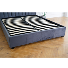 Bed Frame Upholstered 160x200 cm Dark Grey