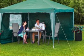 Gazebo Aluminium Slv 2 Curtains  3X3M Green