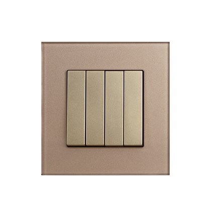 4 Gang 2 Way Switch Gold Temp Glass