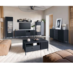 TV Stand Black - 2 Doors - 2 Drawers
