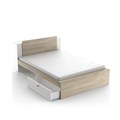 White & Oak Storage Bed Frame – 140x200cm