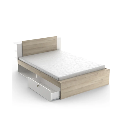 White & Oak Storage Bed Frame – 140x200cm