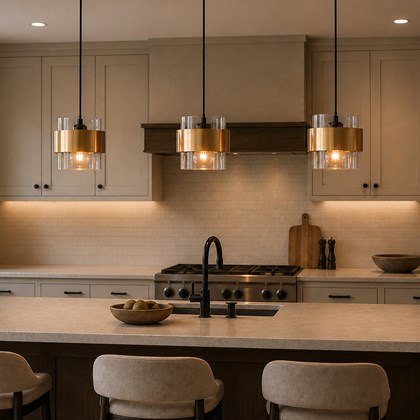Midnight Brass Pendant 3 Lights