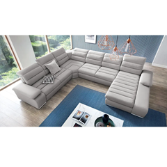 Corner Sofa Bed with Chaise Right – Light Grey