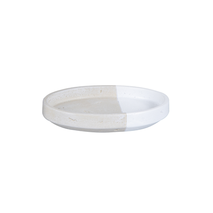 Soap Holder Dish Polyresin White and Beige 14x9.5x2.2cm