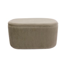 Elliptical Storage Pouf  Beige