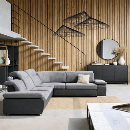 2-Str Sofa II with Adjustable Armrest & Headrest – Dark Grey