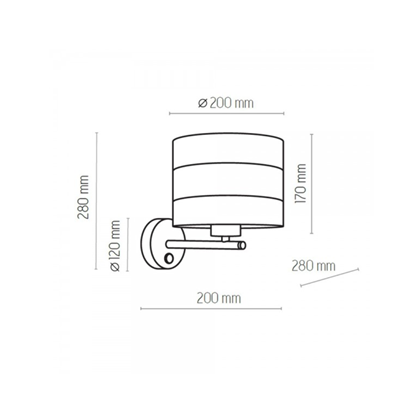 Tago Black Wall Lamp