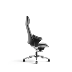 Office Chair with Bionic S-Shape and Cowhide Upholstery