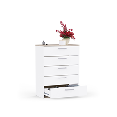 Sideboard 5-Drawer – Oak & White