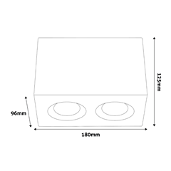 Double Black GU10 Square Spot Light with Swivel