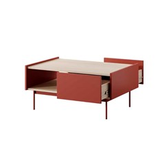 Coffee Table – Ceramic Red & Linea Oak