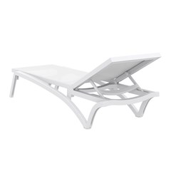 White 5-Position Reclining Sun Lounger