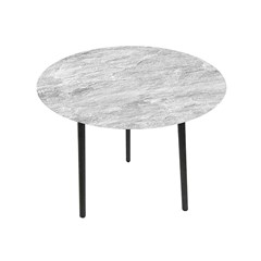 Glass Tempered Table in Light Grey with Metal Legs
