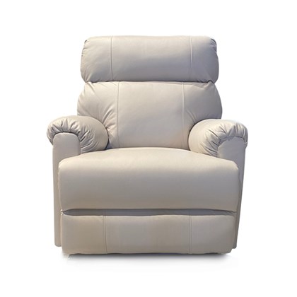 Manual Recliner Chair Beige PU 92x90x105