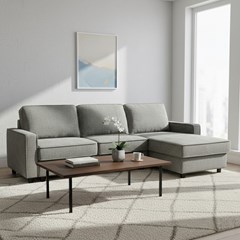 3-Seater Grey Corner Sofa