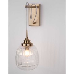 Wall Lamp-Clear Glass   Satin Gold