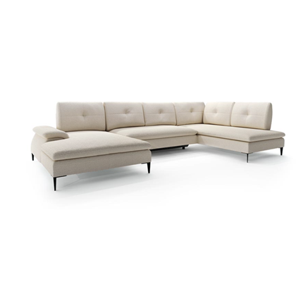 Corner Sofa Bed with Chaise Left 350cm – Light Beige