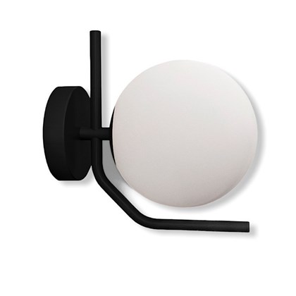 Maui Wall Lamp Opal Matt Black E27