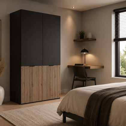 Modular Wardrobe - Black & Oak