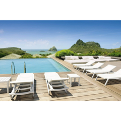 White 5-Position Reclining Sun Lounger
