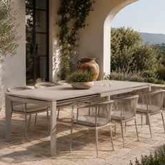Extendable Table Taupe 200-300x110cm
