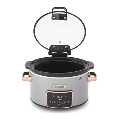 Crock-pot Slow Cooker Digital With Hinge 3.5l Silver & Rose Gold For 4