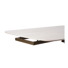 Extendable Ceramic Table – White Cave Stone & Walnut