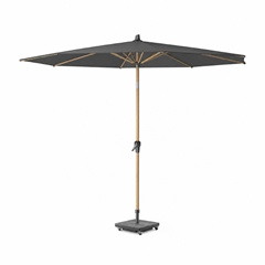Parasol D300 cm – Anthracite Grey Fabric and Teak Look Frame