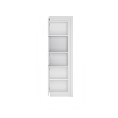High Display Cabinet 1 Door – White Alpin & White Glass (Left Hand)