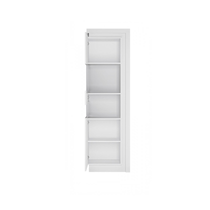 High Display Cabinet 1 Door – White Alpin & White Glass (Left Hand)
