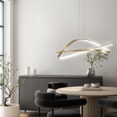 LED Chandelier – Black & Gold